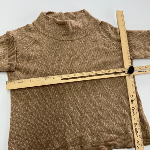 Madewell Sweater Womens Small Brown Tan Cinemathque Chevron Mock Neck Wool Blend - Picture 8 of 9